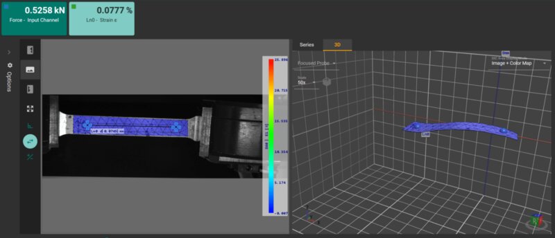 Magnified view of out of plane displacement in Alpha software