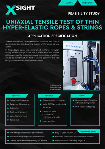 Uniaxial Tensile Test of Thin Hyper Elastic Ropes Strings