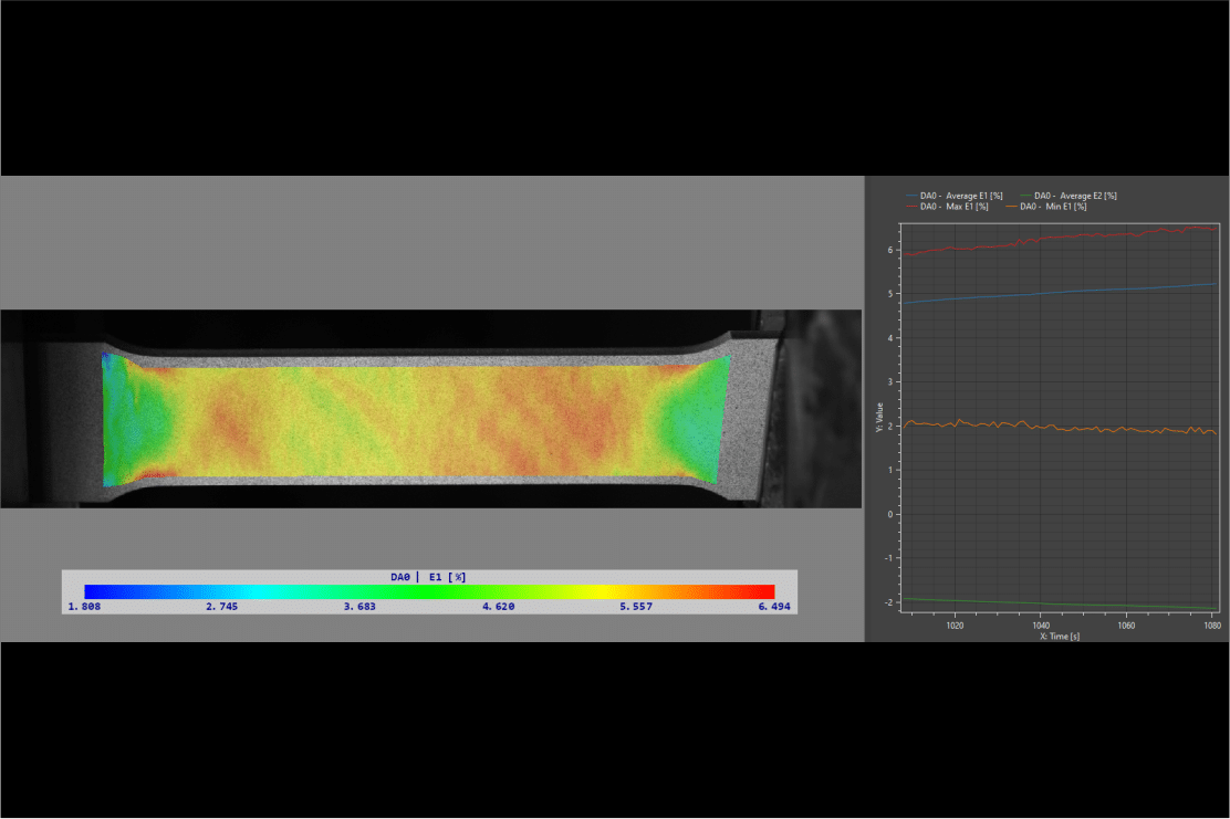 X Sight Tensile Test Strain Map