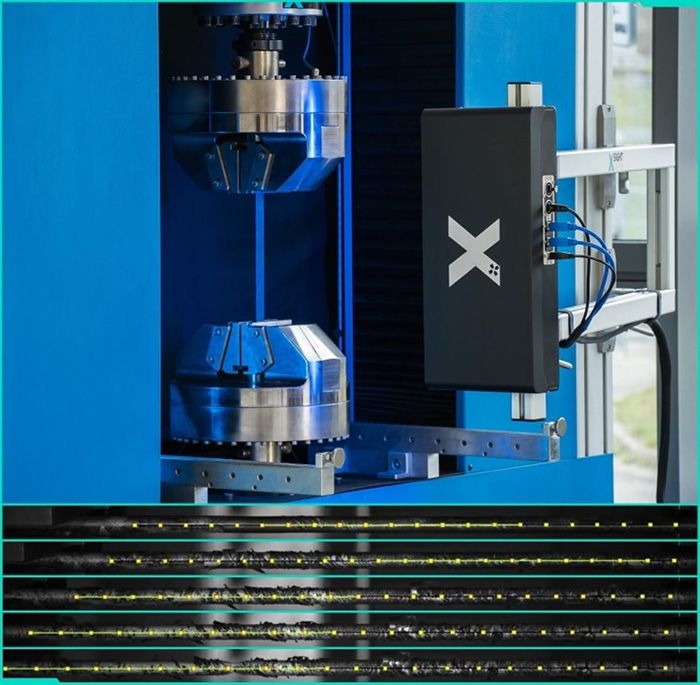ONE-ROD Optical Extensometer 7 rod rebar tensile test